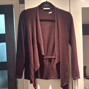 Cato Deep Burgundy Open-Front Cardigan